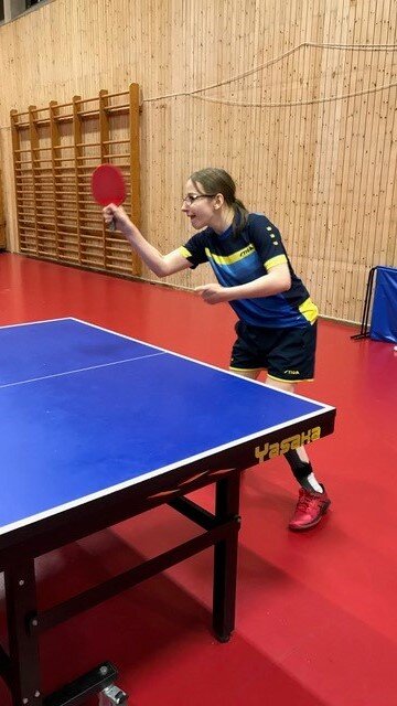 Emelie Endre playing table tennis