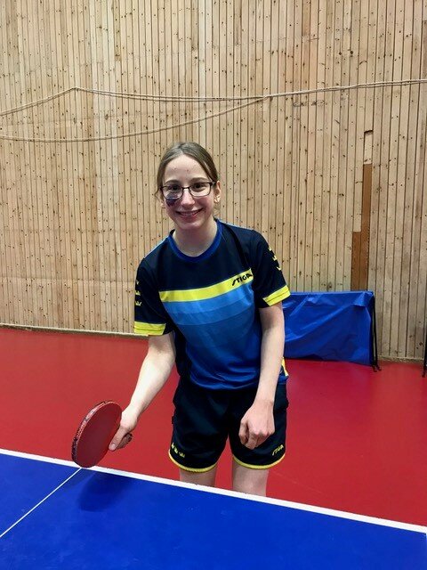 Emelie Endre playing table tennis