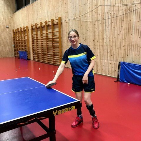 Emelie Endre playing table tennis